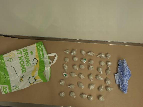 Some of the heroin seized by officers
