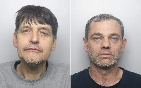 Michael James Price (left) has today been jailed for nine-and-a-half years with John James Rooney (right) jailed for four-and-a-half years