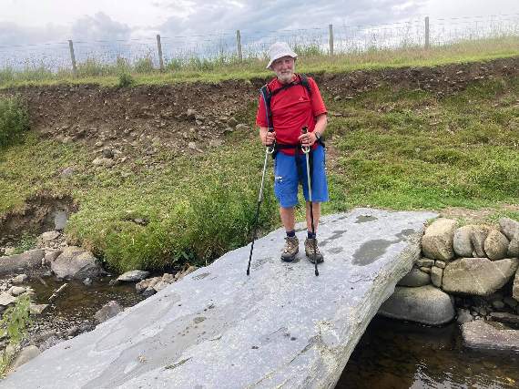 Tim and friend Claire Barnes walked 26 miles from Aberystwyth to New Quay