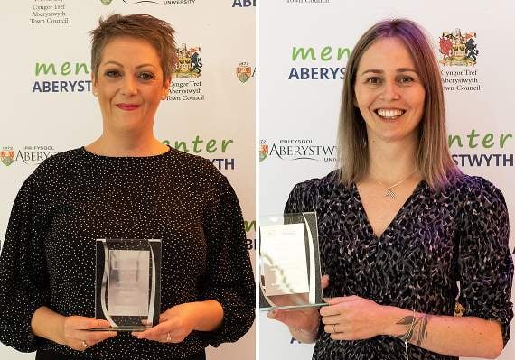 Anwen Evans, winner of the Everyday Hero Award, sponsored by Radio Aber; Caitlin Morse of Y Ffarmers, picked up the Business Resilience Award, sponsored by Electrical Estimates