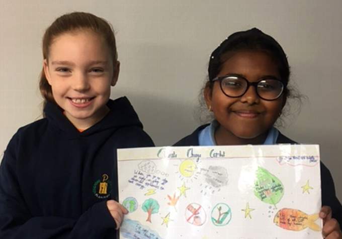 Isabelle Butler and Ovima Vimal of Ysgol Plascrug
