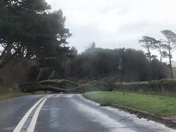 The A374 blocked near Torpoint