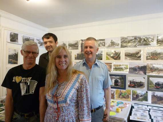 Ben Law, Chris Sutton, William Howse and Sandra Howse at the steam exhibition in Liskeard