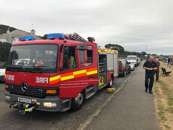 Firefighters and the Looe Coastguard attended the scene of the accident. Picture by Looe Coastguard