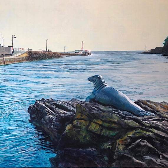 Looe favourite Nelson the seal features in this piece by Keith Simmons