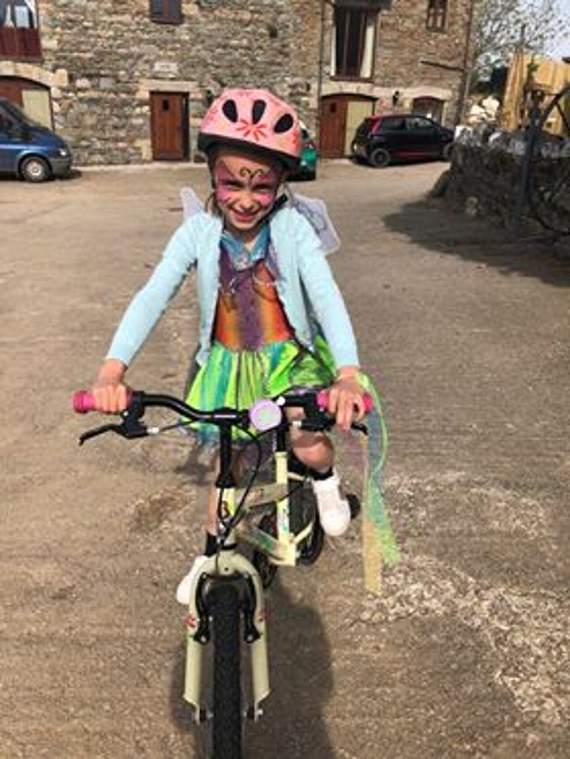 Liliana's bike rides have raised more than £800 for the Callington and District Foodbank