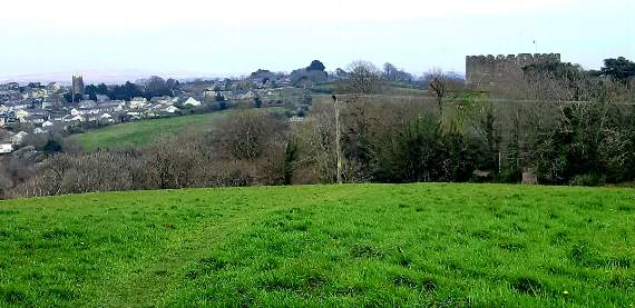 A view of St Stephen, Saltash and Trematon Castle from Christine's walk