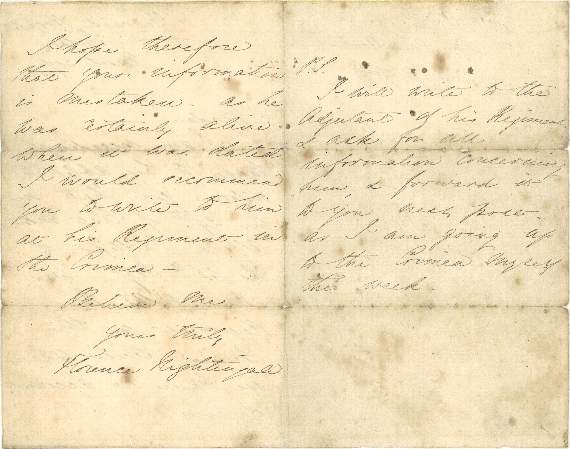 Florence Nightingale's letter to the family of an injured soldier during the Crimean War. Florence Nightingale was well known for her encouragement of hand washing as a way to prevent disease at a time when this was not common practice. Her legacy lives on during today's crisis with the naming of temporary coronavirus hospitals.