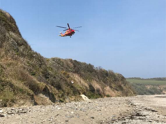 One of the first call outs for the new heli was to a rescue at Mawnan Smith