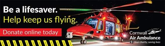 Text SAVE to 70144 to donate £5 to the Cornwall Air Ambulance