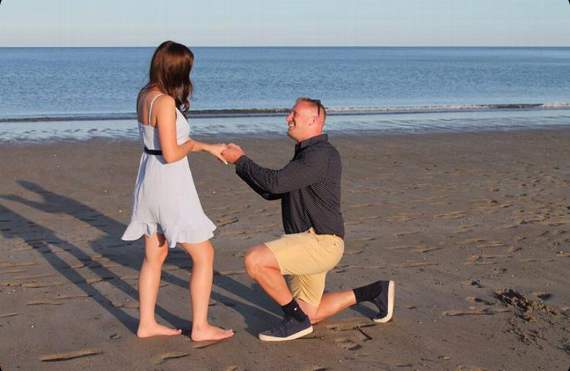 BRAD proposing to Joan on Looe Beach