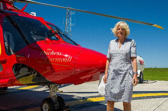 The new heli is named after the Duchess of Cornwall herself, the patron of the Cornwall Air Ambulance Trust