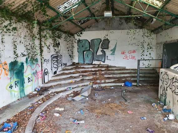 Police and Cornwall Council are warning people to stayt out of the former Cattle Market buildings as they're unstable