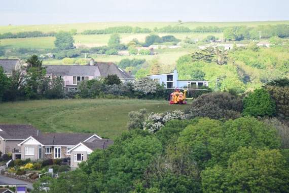 The air ambulance was called to the Barbican area of Looe yesteday evening but crew were stood down in the end. picture by Chris Coolmagic Edwards