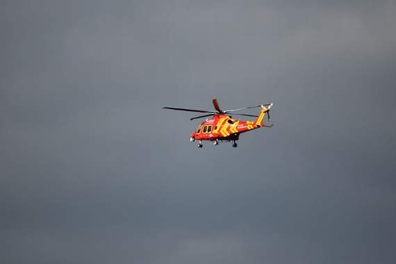 Photo of the air ambulance over East Looe by Chris Coolmagic Edwards