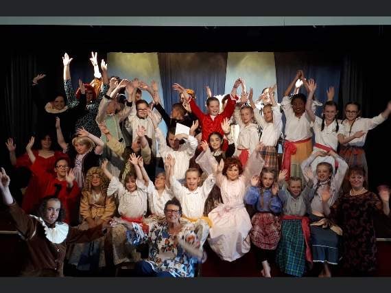 THE cast of 'Shakespeare Rocks', the last show Val put on with fellow director Fiona Morozow and the Looe Youth Theatre