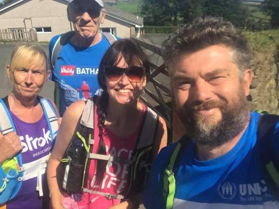 When he undertook his running and swimming along the River Fowey in August, James Overton was joined by his running team of Zoe Maycox, Barry Stamford and Angela Stevens.
