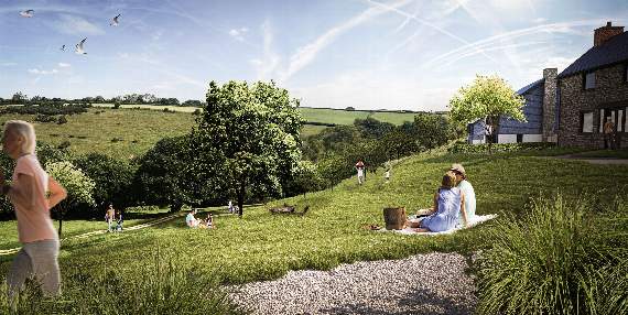 A visualisation of the new residential area, which will have a large proportion of open, green space