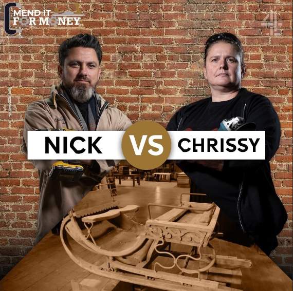Chrissy comes up against other professionals in the Channel 4 Mend it for Money series