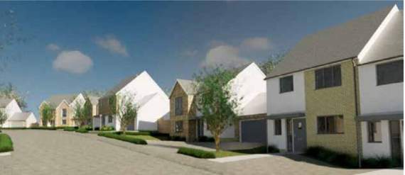 Artist's impression of housing at the new development to be built in Callignton