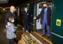 First passengers alight on new early morning branch line service