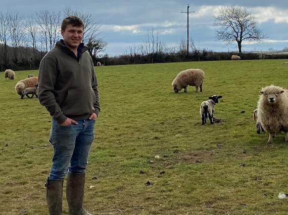 Oliver Jay at his grandfather's farm near Liskeard