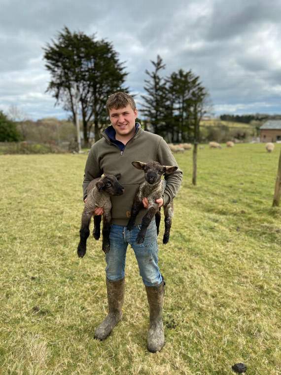 Oliver Jay with some of the newest arrivals in the flock