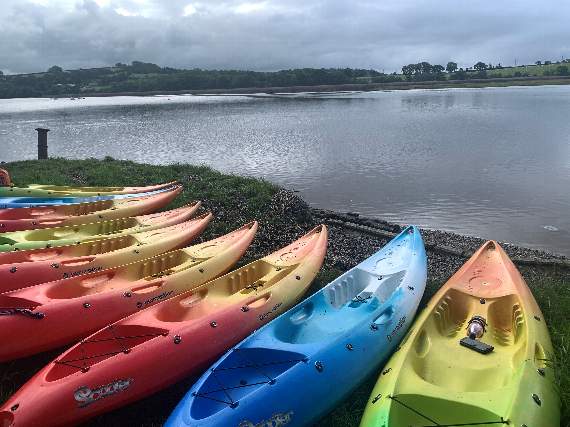 Some of the kayaks at Siblyback Lake. The club can also now offer stand up paddle boarding