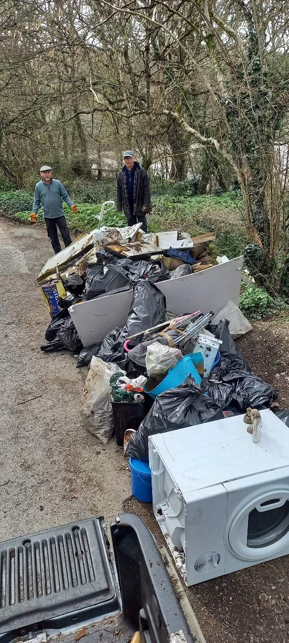 The huge range of fly-tipped items included a washing machine and even a kitchen sink