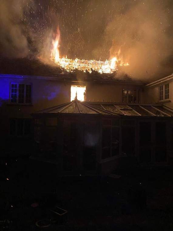 Firefighters from across Cornwall and Plymouth have worked through the night at the house fire in Landulph