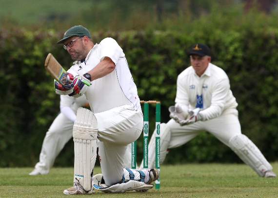 Prolific Boconnoc run-getter Jon Niblett looks to cover-drive.