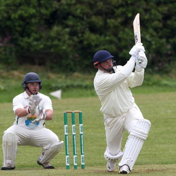 The hard-hitting Jason Doney looks to score through the leg-side.