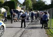 Pensioners stage protest over tree felling at mobile homes site