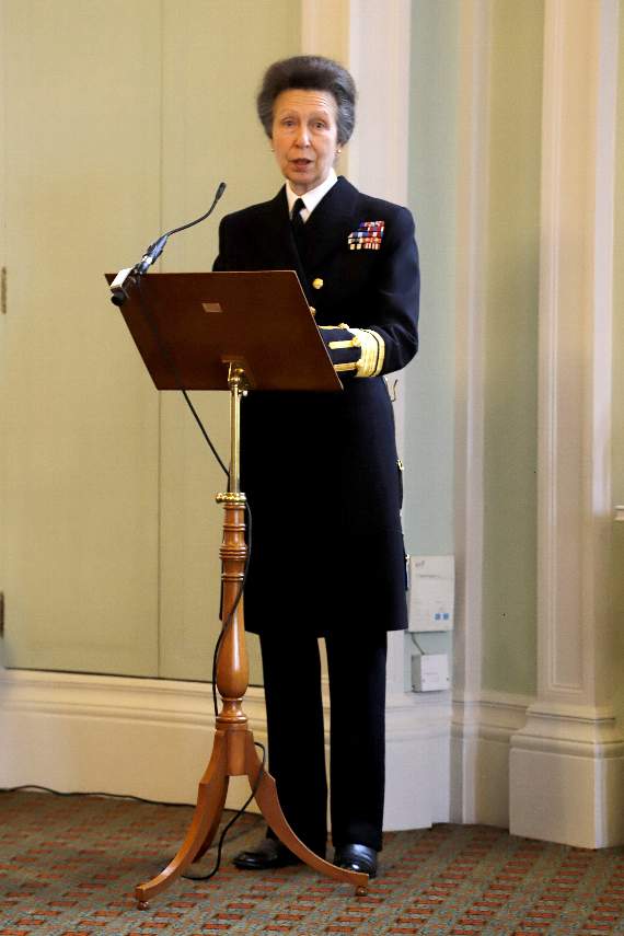 Princess Anne addressing guests at the event