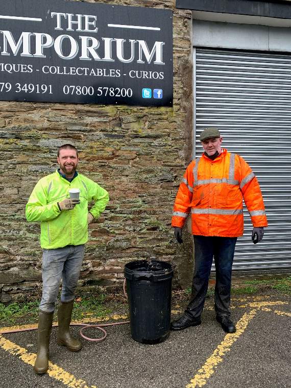 Paul and Cllr Simon Cassidy on one of the clean up days