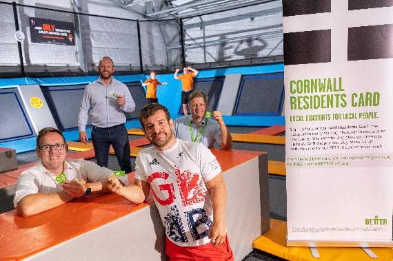 Torpoint-based athlete Dave Wetherill joined GLL Head of Service James Curry, Councillor Richard Pears and Centre Manager Chris Perry to launch the Cornwall Card.