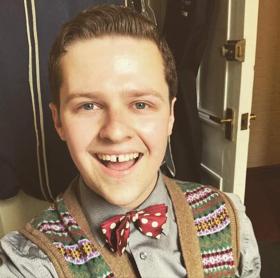 Elliot on the day he took up his dream role of Christopher Wren in The Mousetrap at last