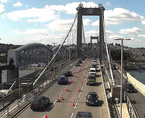 Now, early Saturday afternoon, four lanes of the Tamar Bridge are now open ready to deal with the bank holiday traffic