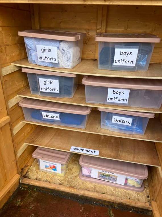 The Community Cupboard in Looe has already started to fill up with donations of school uniform