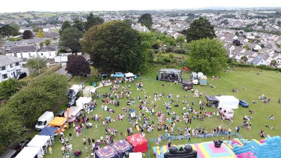 An aerial scene from Longstone Park in the early afternoon of SaltFest