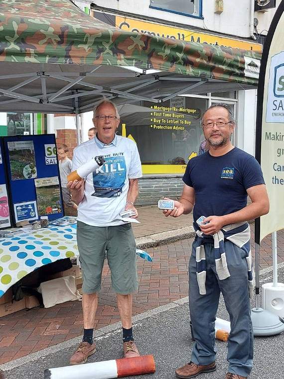 Saltash Environmental Group launched its 'Bin the Butt' campaign at SaltFest