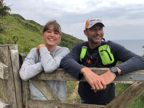 Ruby, 14, and her dad Mark during the walk