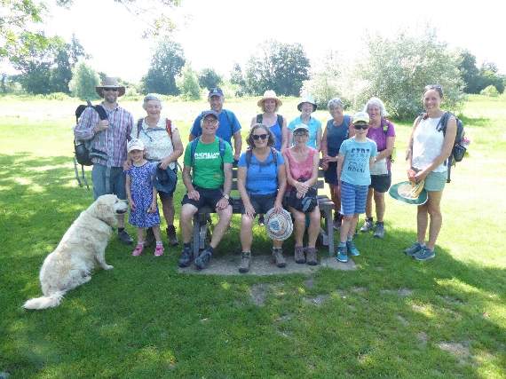 Family and friends gather for a photo during the first section of the walk from London to Liskeard