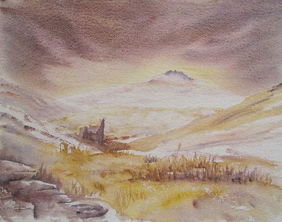 Bleak House, a painting by Celia Olsson of Bondleigh.