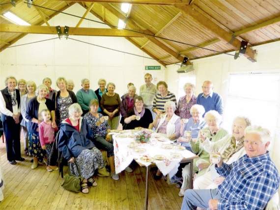 Most of the people who went along to the cream tea finale of the mini market at Morchard Bishop. SR 1145