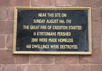 August 14 is anniversary of the Great Fire of Crediton