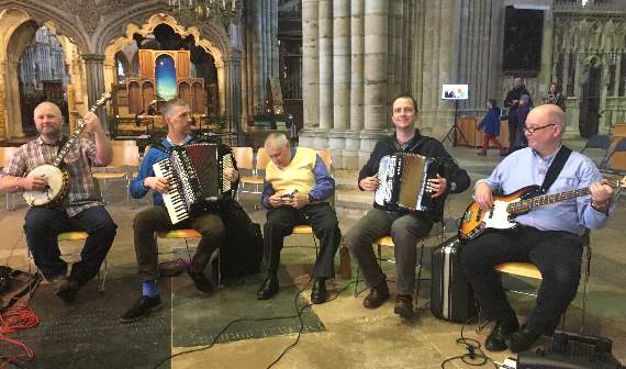 Members of the Dartmoor Pixie Band during their performance. AQ 5229