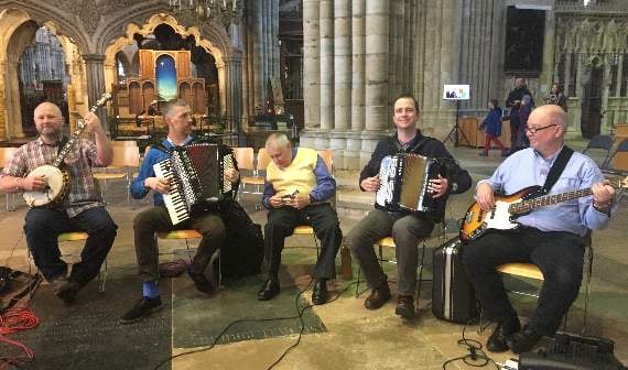 Members of the Dartmoor Pixie Band during their performance. AQ 5229