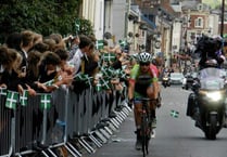Crowds cheered as cyclists rode through Crediton on the Tour of Britain