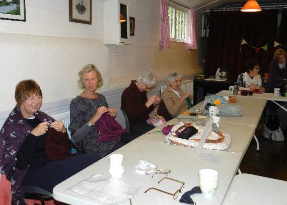 Some members of the craft group at Shobrooke Village Hall.